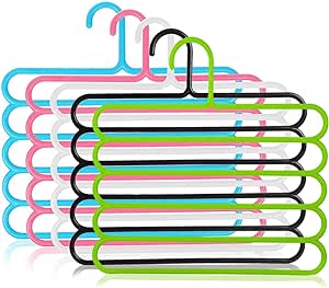 Pack of 5 Plastic Five Layer Multii-purpose Clothes Hanger