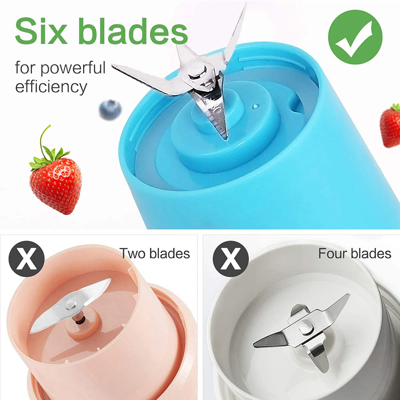 Portable Mini Juicer Blender with 6 Blades